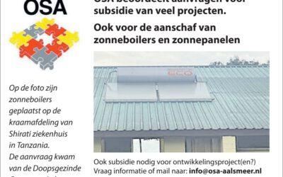OSA beoordeelt aanvragen voor subsidie van veel projecten